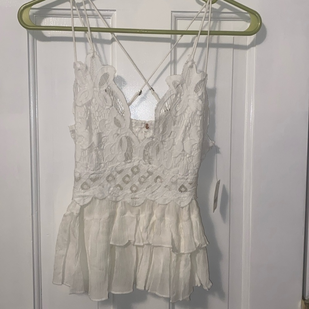 #253 FP White Intimately Adela Lace Cami